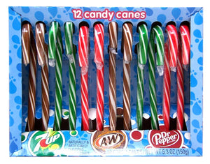 7UP®, A&W®, Dr Pepper® Candy Canes 3 Flavor