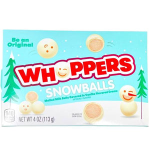 Hershey X-MAS Whoppers Snowballs Theater Box 4oz 12ct